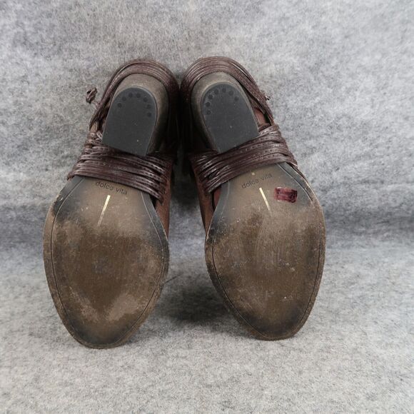 Dolce Vita Shoes Womens 5 Bootie Boho Western Leather Fashion Block Heel Brown - Picture 12 of 15